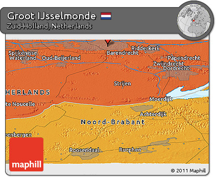 Political Panoramic Map of Groot IJsselmonde