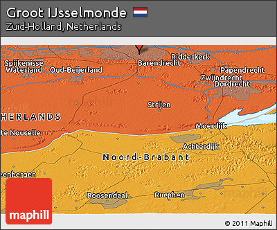 Political Panoramic Map of Groot IJsselmonde