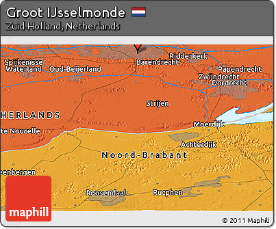 Political Panoramic Map of Groot IJsselmonde
