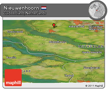 Satellite Panoramic Map of Nieuwenhoorn