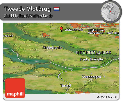Satellite Panoramic Map of Tweede Vlotbrug