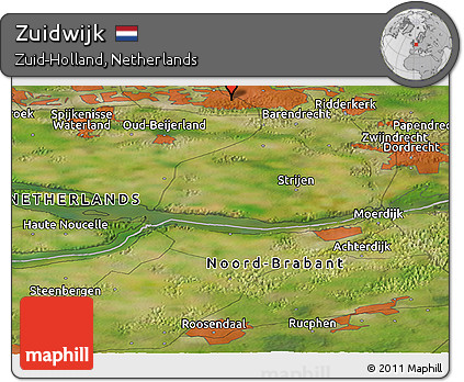 Satellite Panoramic Map of Zuidwijk
