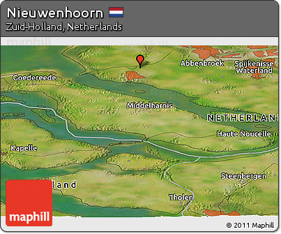 Satellite Panoramic Map of Nieuwenhoorn