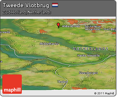 Satellite Panoramic Map of Tweede Vlotbrug
