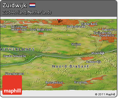 Satellite Panoramic Map of Zuidwijk