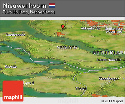 Satellite Panoramic Map of Nieuwenhoorn