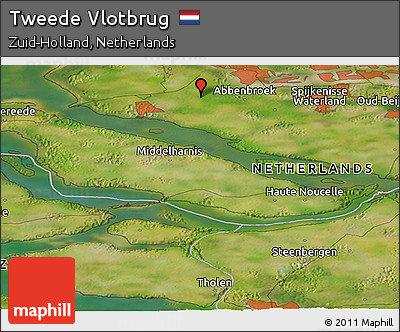 Satellite Panoramic Map of Tweede Vlotbrug