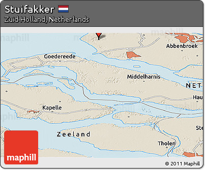 Shaded Relief Panoramic Map of Stuifakker