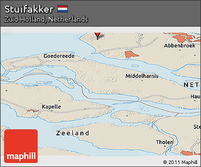 Shaded Relief Panoramic Map of Stuifakker