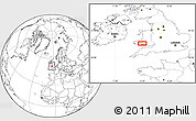 Blank Location Map of the area around 51° 43' 18" N, 4° 10' 30" W