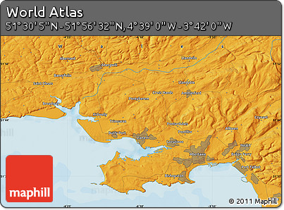 Political Map of the Area around 51° 43' 18" N, 4° 10' 30" W