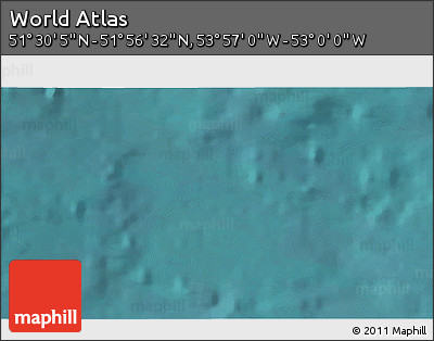 Satellite 3D Map of the Area around 51° 43' 18" N, 53° 28' 30" W