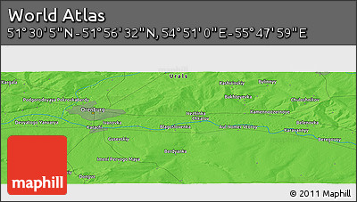 Political Panoramic Map of the Area around 51° 43' 18" N, 55° 19' 30" E
