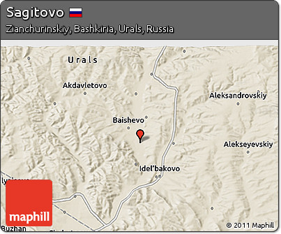 Shaded Relief 3D Map of Sagitovo