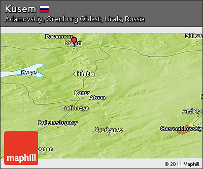 Physical Panoramic Map of Kusem