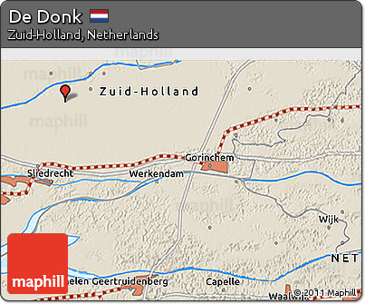 Shaded Relief 3D Map of De Donk