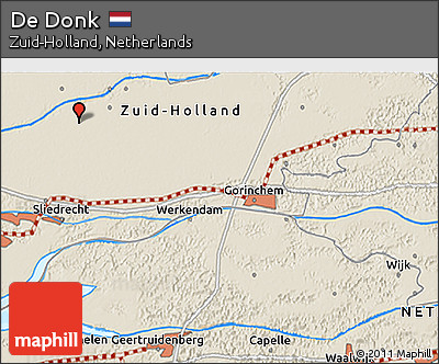 Shaded Relief 3D Map of De Donk