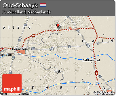 Shaded Relief Map of Oud-Schaayk
