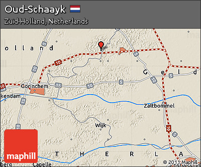 Shaded Relief Map of Oud-Schaayk