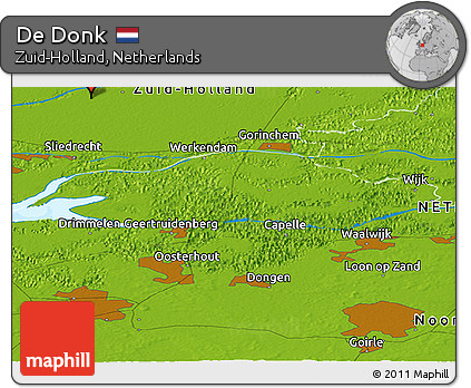 Physical Panoramic Map of De Donk