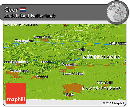 Physical Panoramic Map of Geer