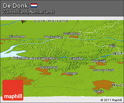 Physical Panoramic Map of De Donk