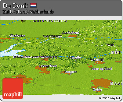 Physical Panoramic Map of De Donk