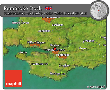 Satellite Map of Pembroke Dock