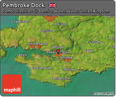 Satellite Map of Pembroke Dock