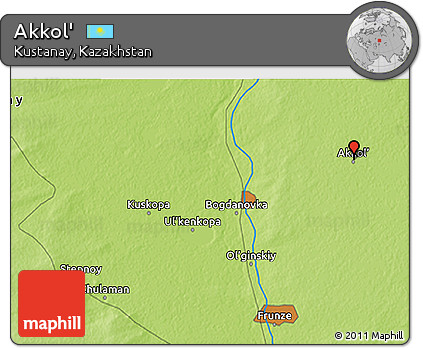 Physical 3D Map of Akkol'