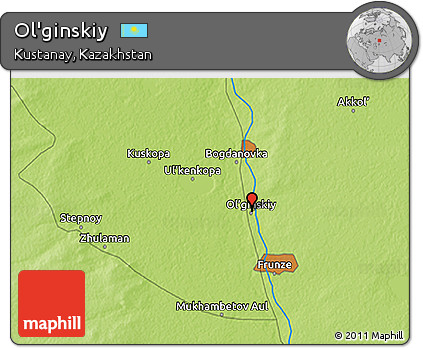 Physical 3D Map of Ol'ginskiy