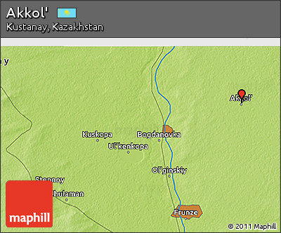 Physical 3D Map of Akkol'