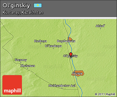 Physical 3D Map of Ol'ginskiy