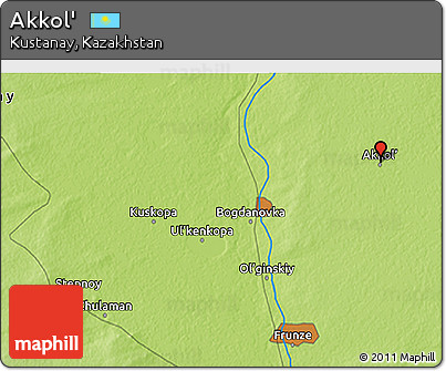 Physical 3D Map of Akkol'