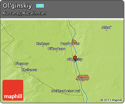 Physical 3D Map of Ol'ginskiy