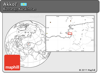 Blank Location Map of Akkol'