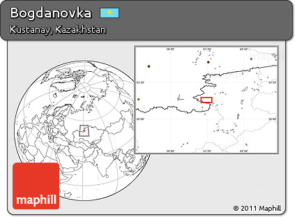 Blank Location Map of Bogdanovka