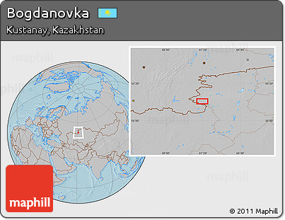 Gray Location Map of Bogdanovka, hill shading