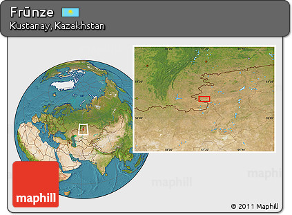 Satellite Location Map of Frūnze