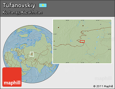 Savanna Style Location Map of Tufanovskiy, hill shading