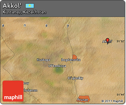 Satellite Map of Akkol'