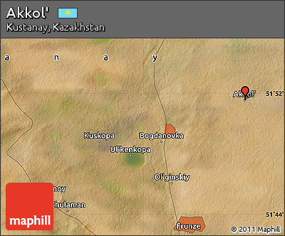 Satellite Map of Akkol'