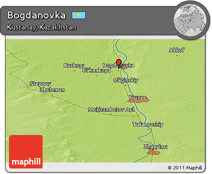 Physical Panoramic Map of Bogdanovka