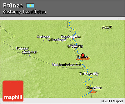 Physical Panoramic Map of Frūnze