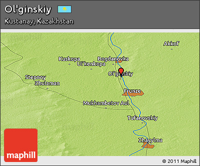 Physical Panoramic Map of Ol'ginskiy