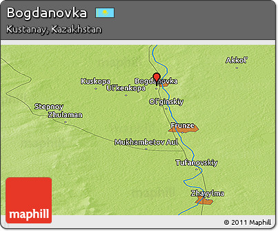 Physical Panoramic Map of Bogdanovka