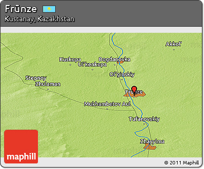 Physical Panoramic Map of Frūnze