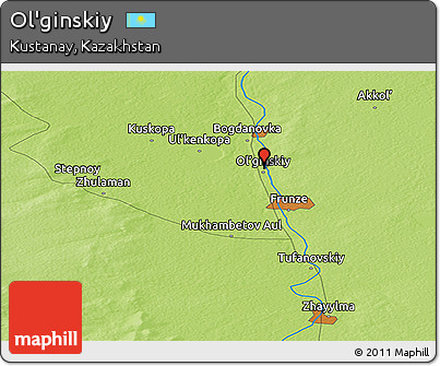 Physical Panoramic Map of Ol'ginskiy