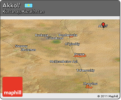 Satellite Panoramic Map of Akkol'