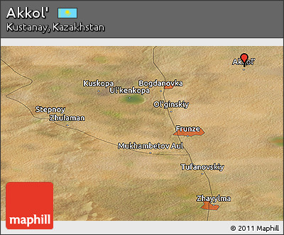 Satellite Panoramic Map of Akkol'